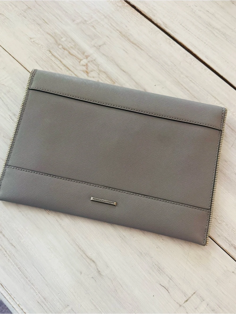 Rebecca Minkoff Zipper Trim Leather Clutch